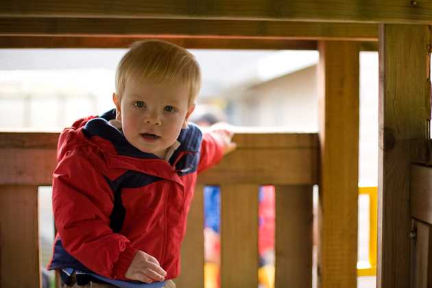 Alex in the playset