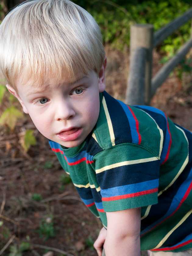 Alex Climbing a Fence